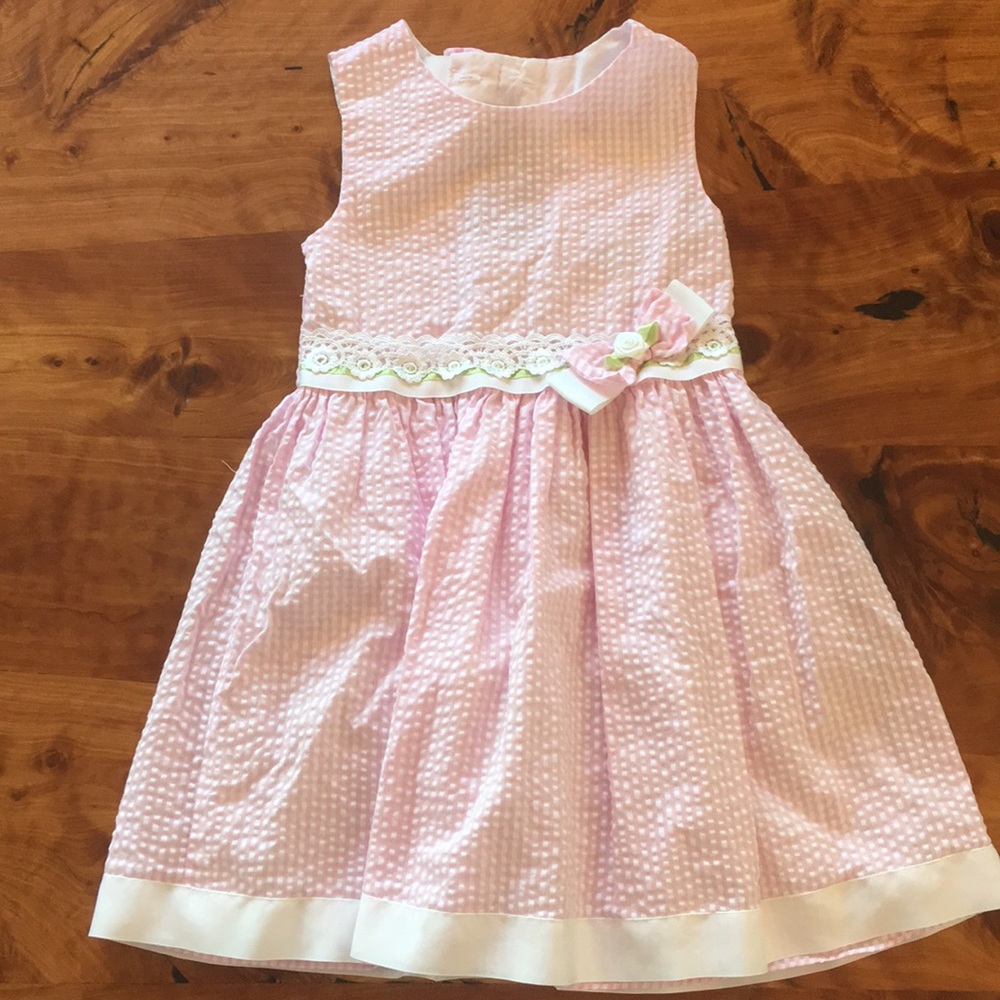 Girls Pink Gingham Dress size 6